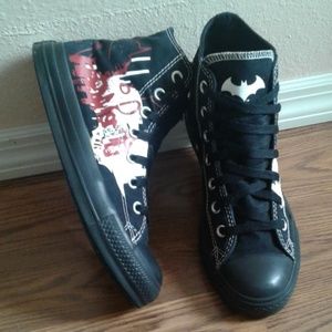 CONVERSE hi top dc comics Batman black and white